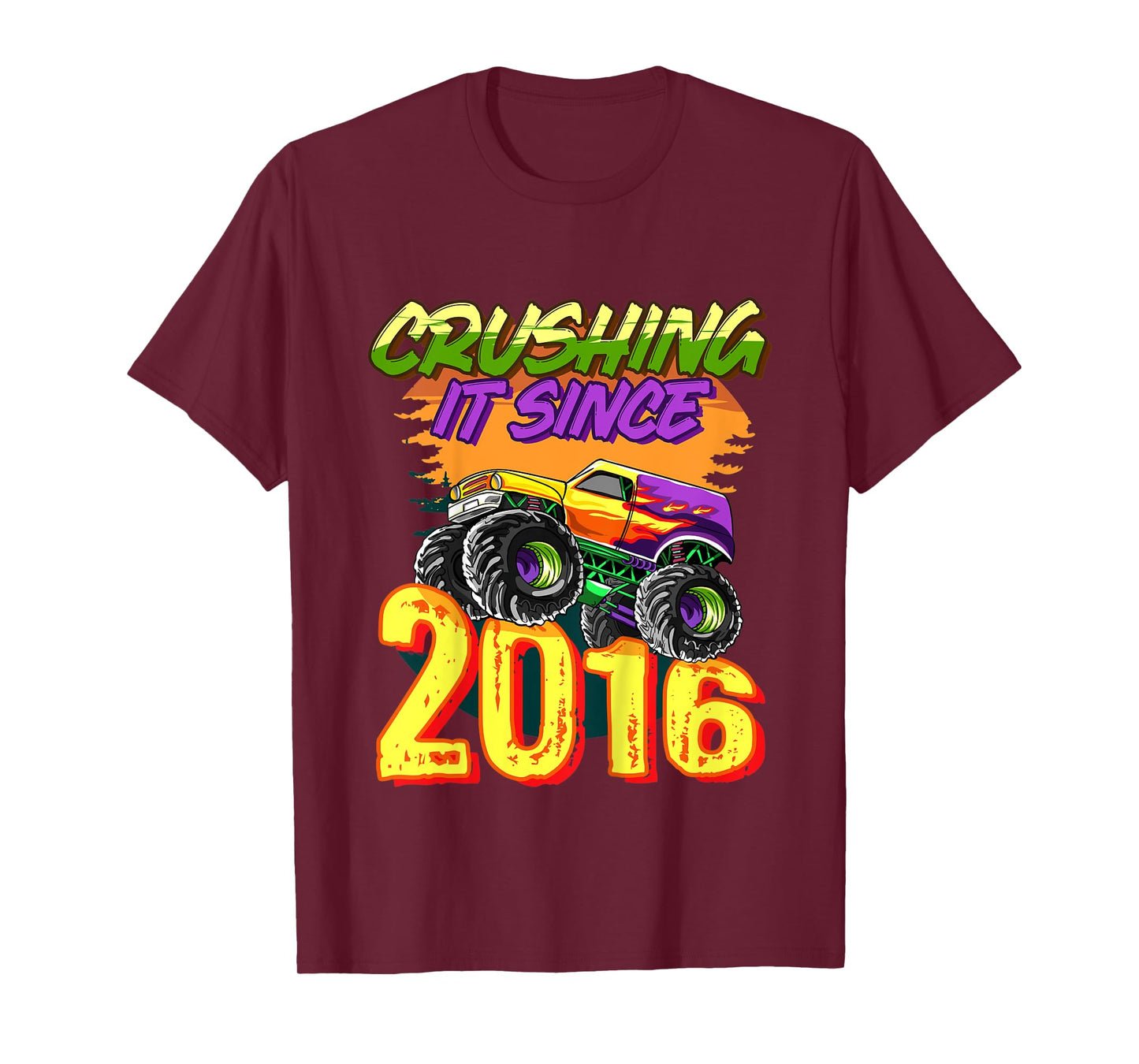 Kids Monster Truck Crushing It Since 2016 Kids Birthday Party T-Shirt