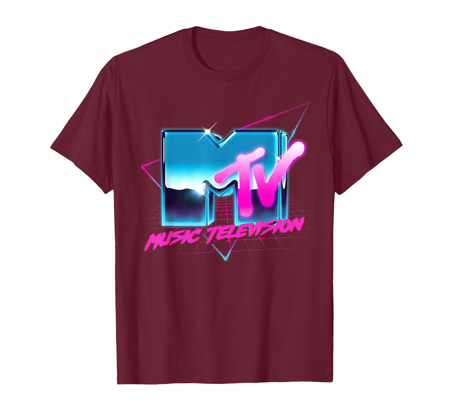 Mademark x MTV - Rad 80's MTV Logo Chrome Effect RetroWave Eighties MTV T-Shirt