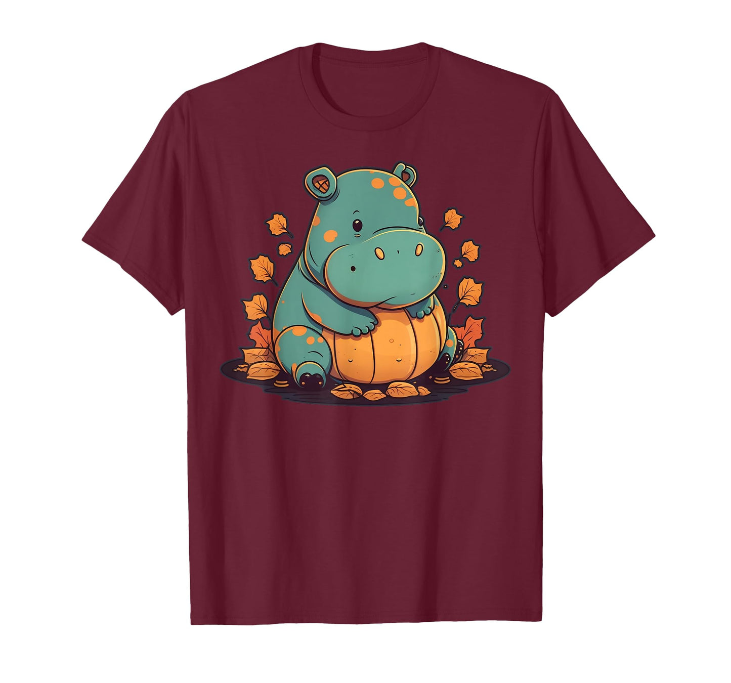 Pumpkin Hippopotamus costume on Hippo Halloween T-Shirt