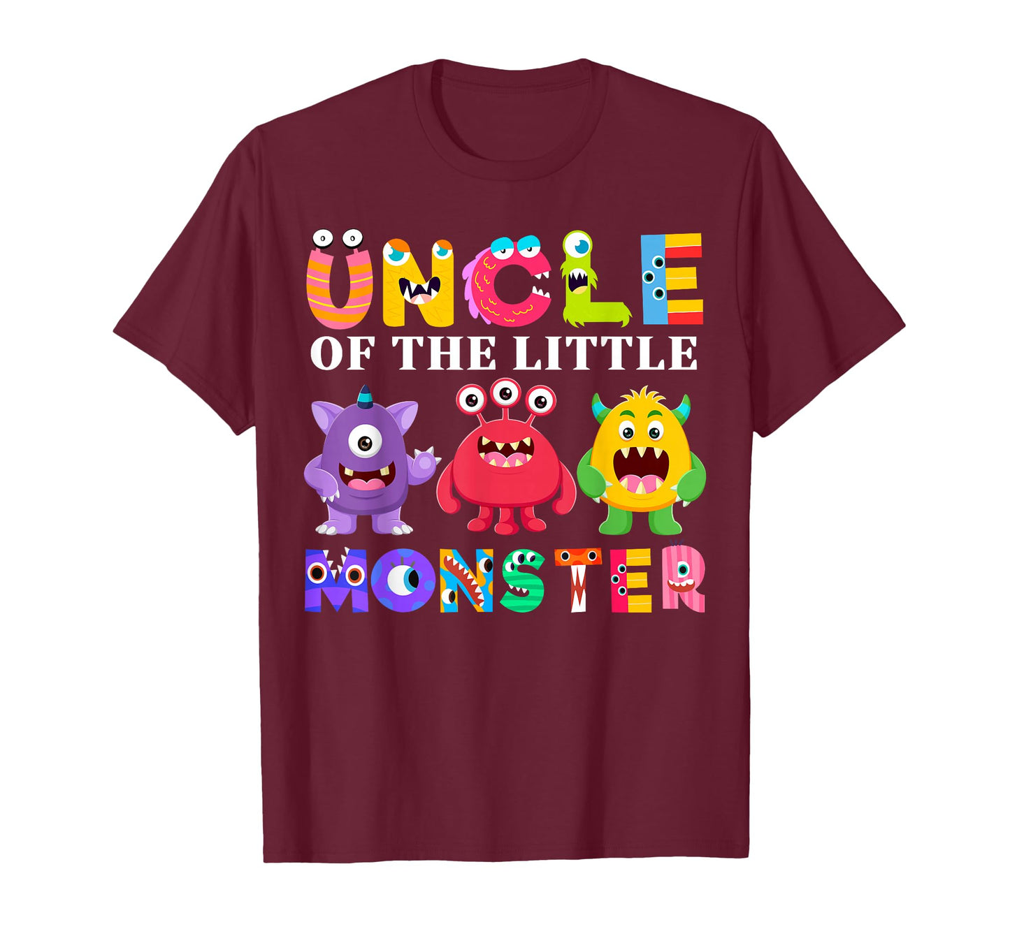 Uncle Of The Little Monster Birthday Party Family Monster T-Shirt