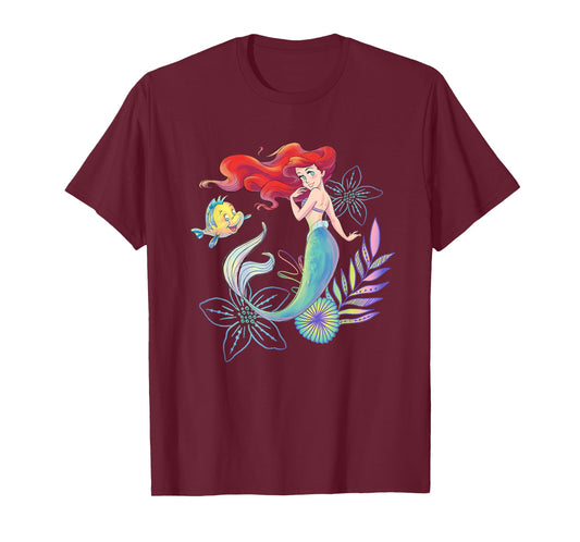 Disney The Little Mermaid Ariel and Flounder Sea T-Shirt