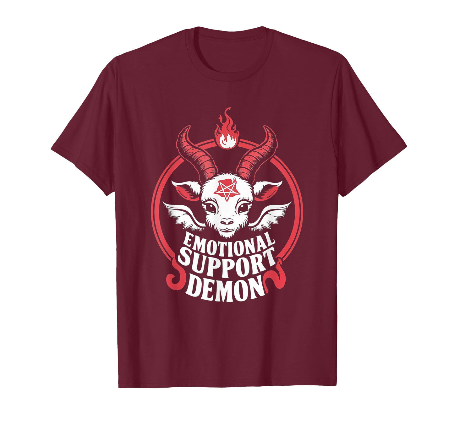 Funny Emotional Support Demon Kawaii Baphomet Goth T-Shirt