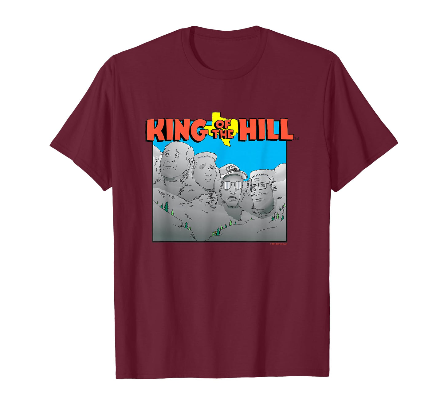King of The Hill Iconic Rushmore Group Shot Big Chest Logo T-Shirt
