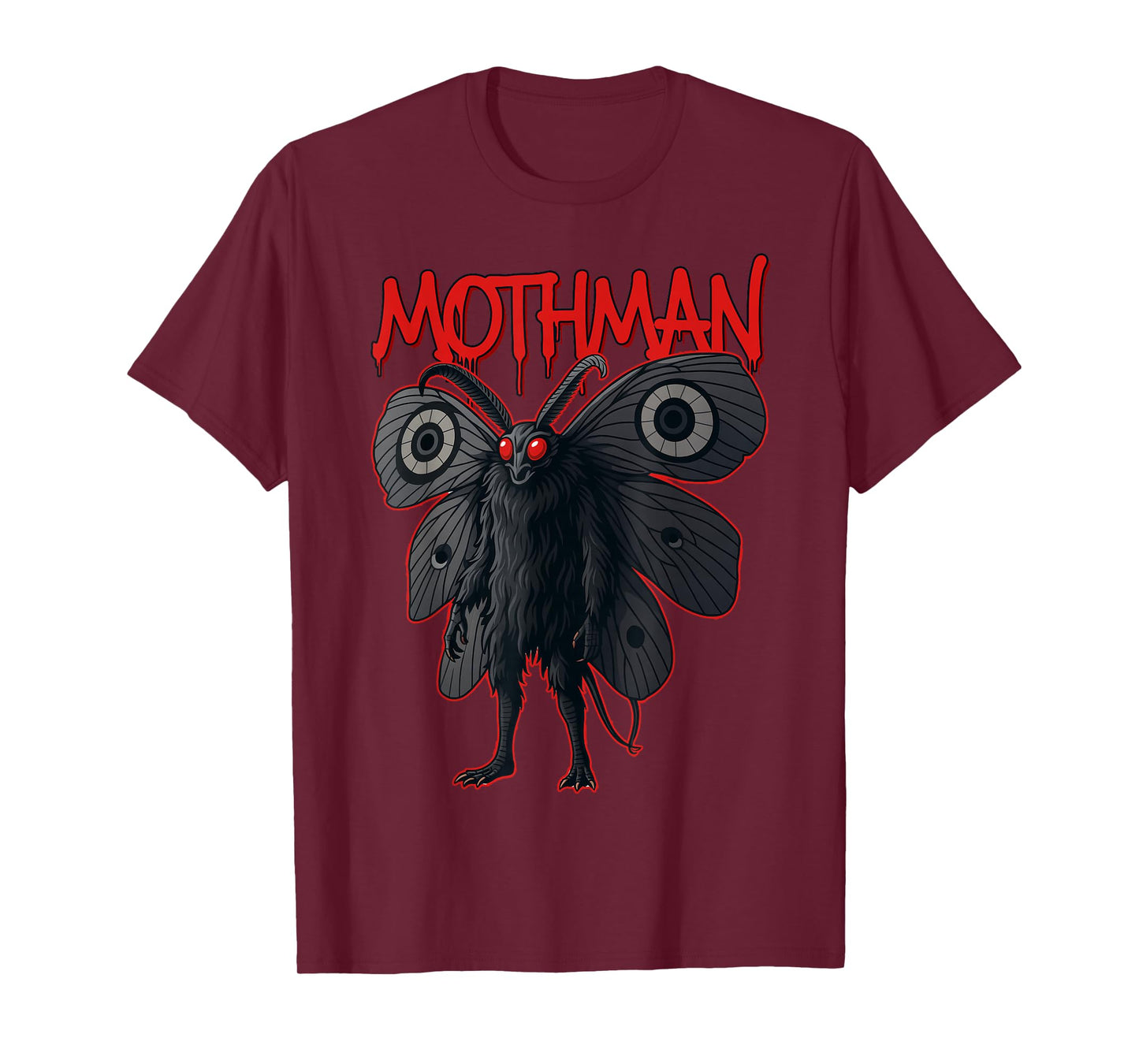 Mothman Cryptid Art Red Eyes Urban Legend Horror Halloween T-Shirt