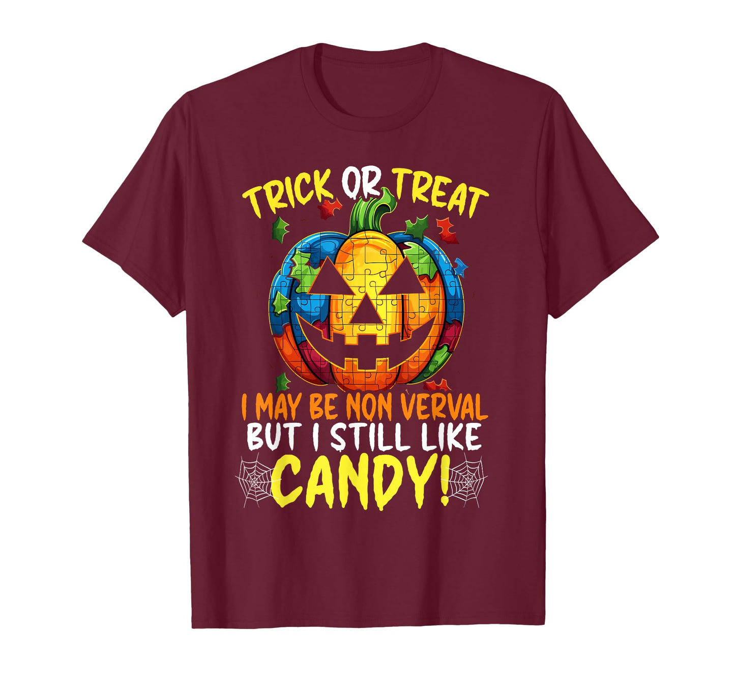 Autism Halloween Puzzle Trick Or Treat Autism Awareness T-Shirt