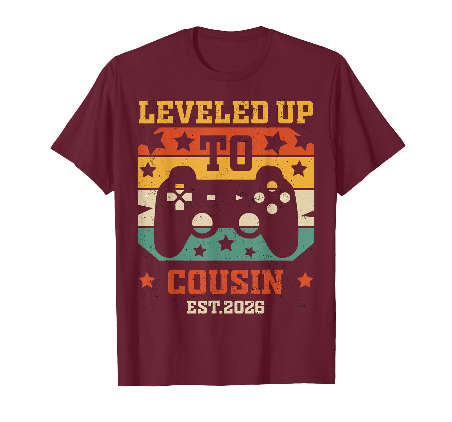 Level Up To COUSIN 2026 Retro Video Gamer Family Matching T-Shirt