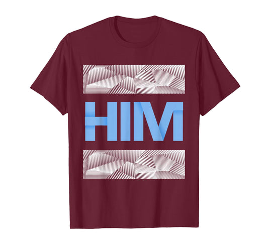 Blue He Is Him Blue Color Graphic T-Shirt