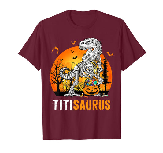 Titisaurus Dinosaur Skeleton Halloween Titi Saurus T-Shirt
