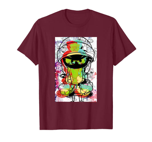 WB100 Looney Tunes Marvin The Martian Paint Sketch Portrait T-Shirt