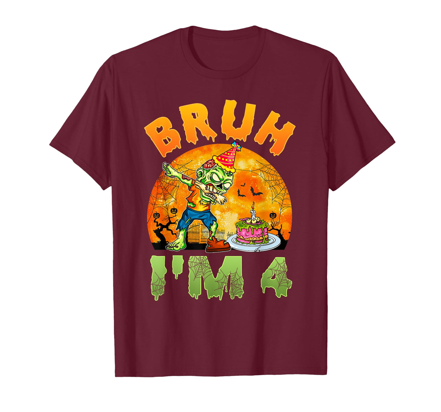 Bruh I'm 4 Years Old Boy It's My 4th Birthday Zombie Lover T-Shirt