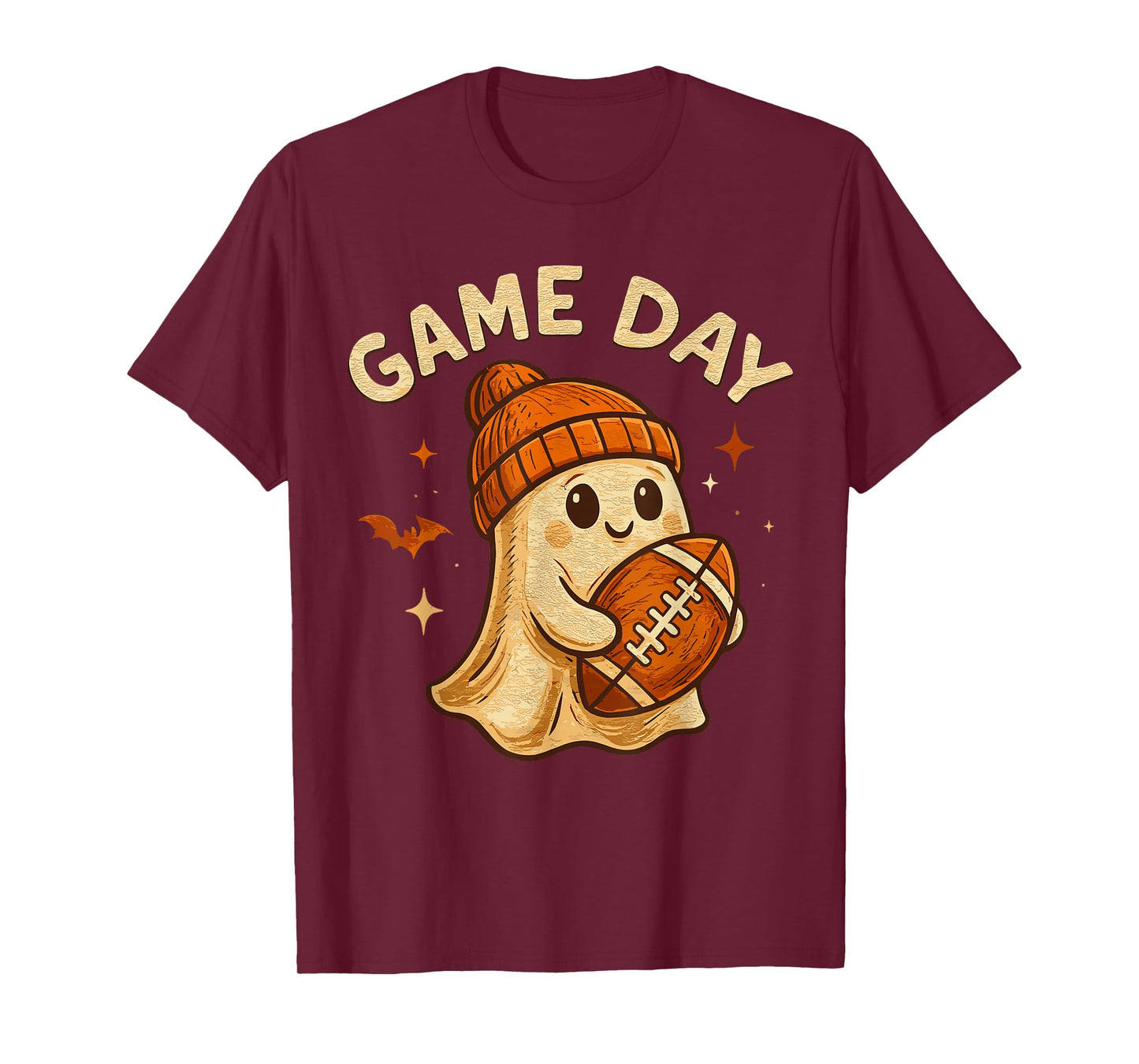 Game Day Shirts Women Men Kids, Halloween Football Ghost T-Shirt