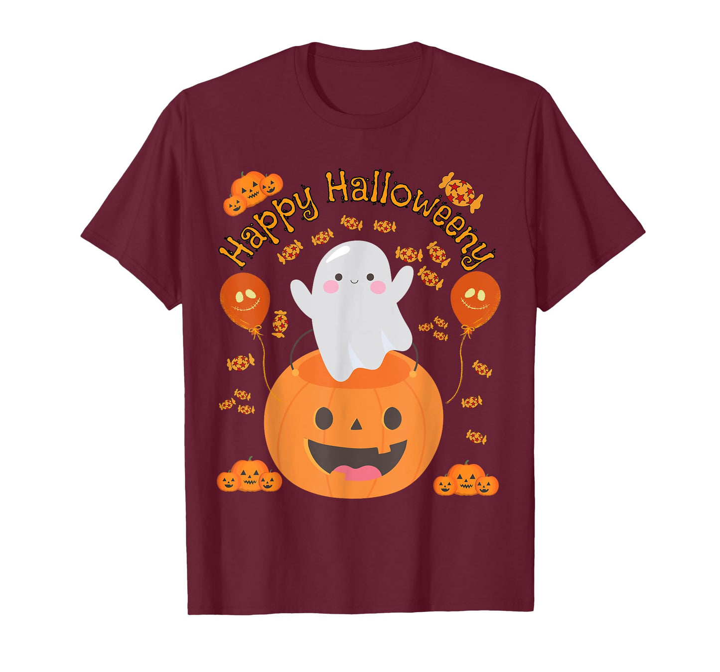 Happy Halloween -y Cute Boys and Girls Costume as a Ghost T-Shirt