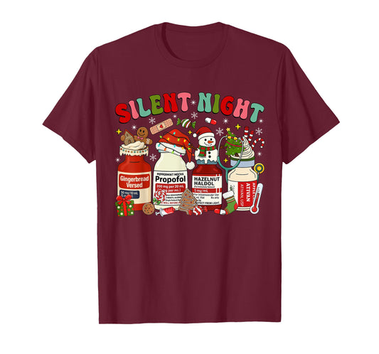 Funny Christmas Nurse Medical Propofol ICU NICU RN ER Nurse T-Shirt