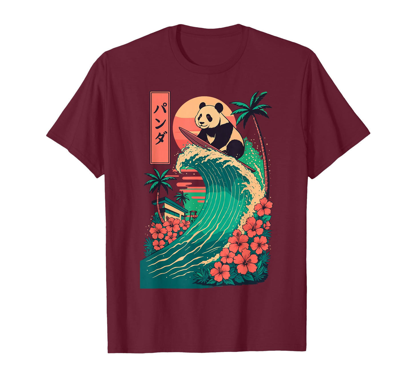 Panda Surfing Japanese T-Shirt