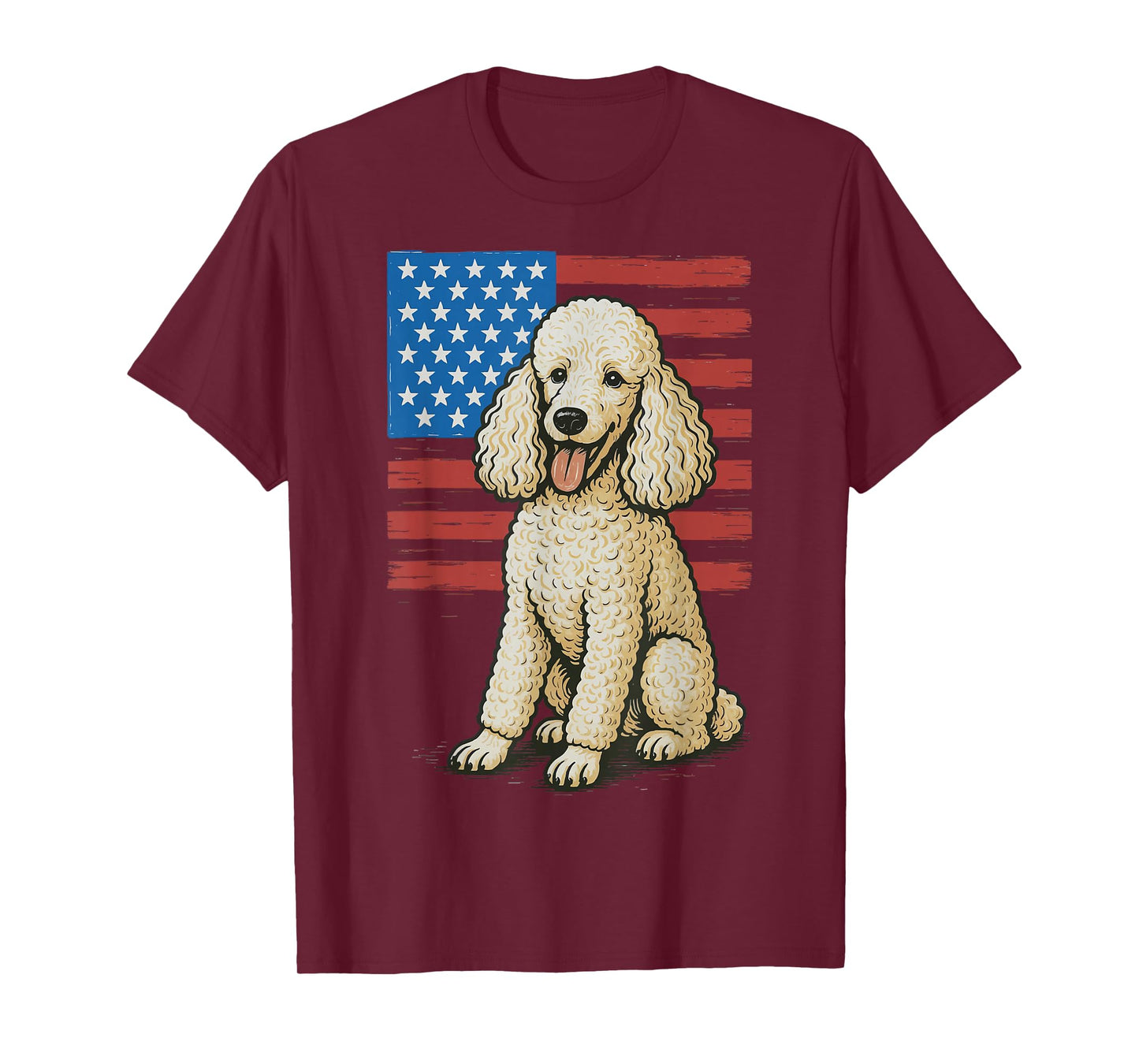 Poodle USA Flag 4th Of July T-Shirt