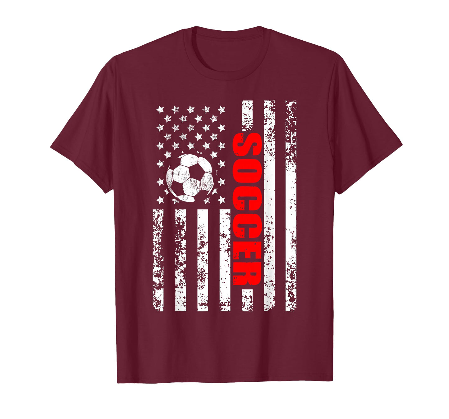 US American Flag Soccer Patriotic Soccer T-Shirt