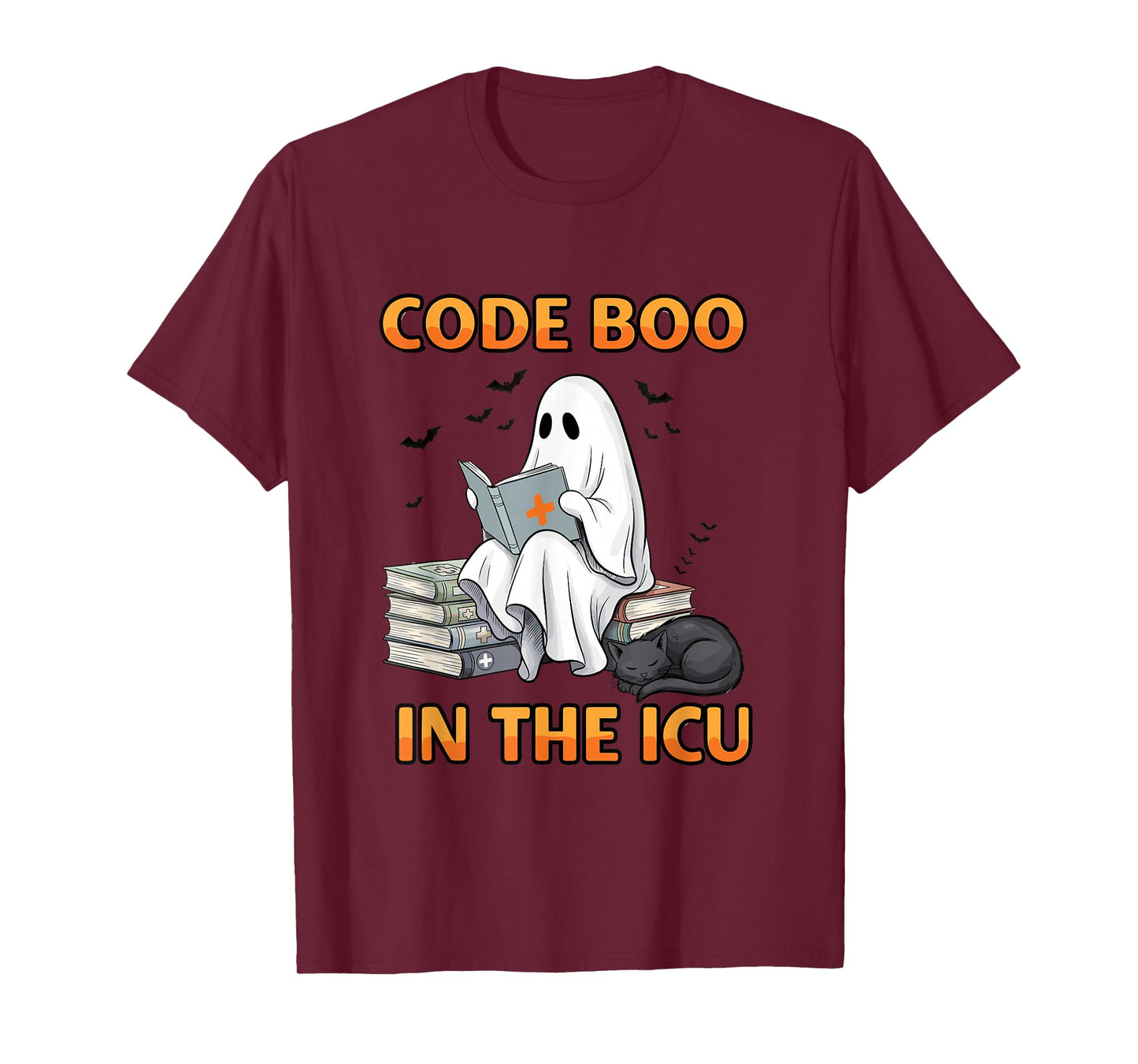 Ghost ICU Nurse Code Boo in ICU Funny Halloween Costume T-Shirt