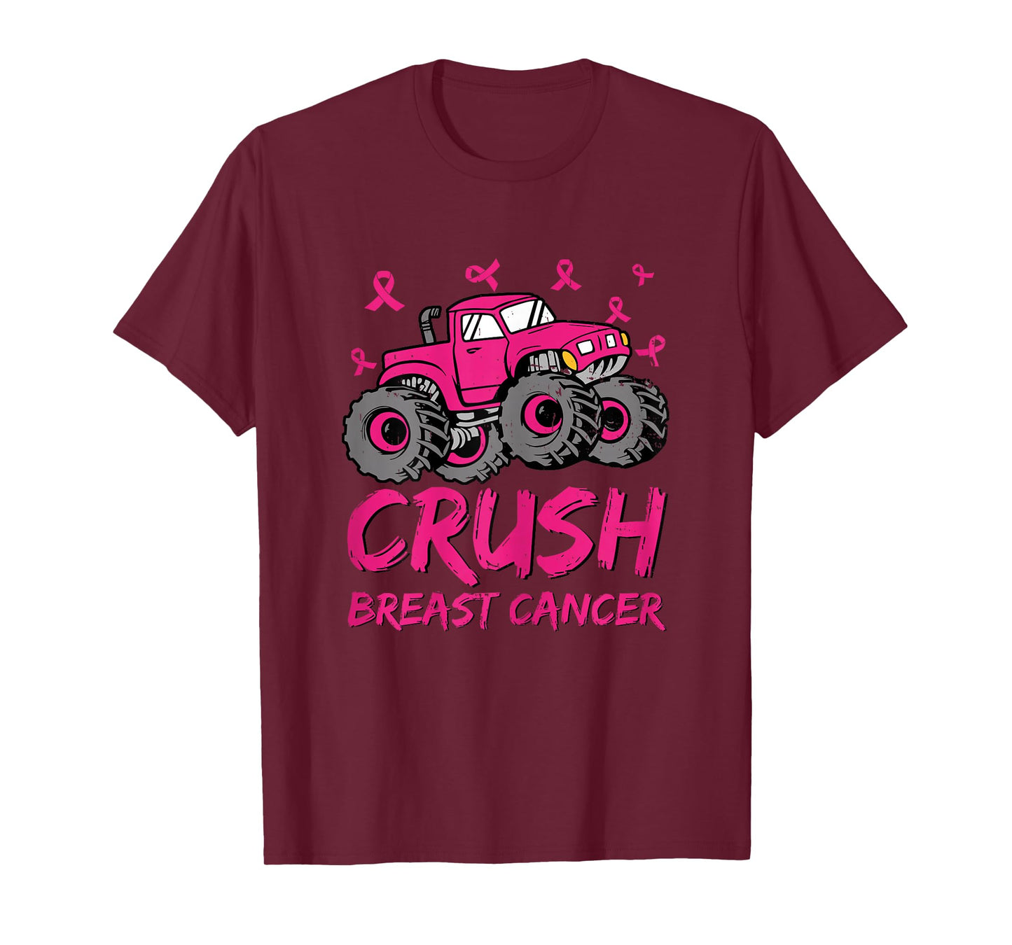 Crush Breast Cancer Awareness Monster Truck Toddler Kid Boys T-Shirt