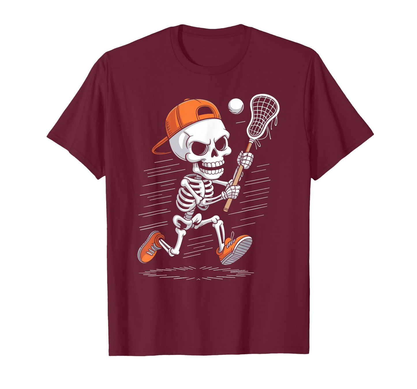 Skeleton Lacrosse Halloween Costume Funny Men Boys Kids T-Shirt
