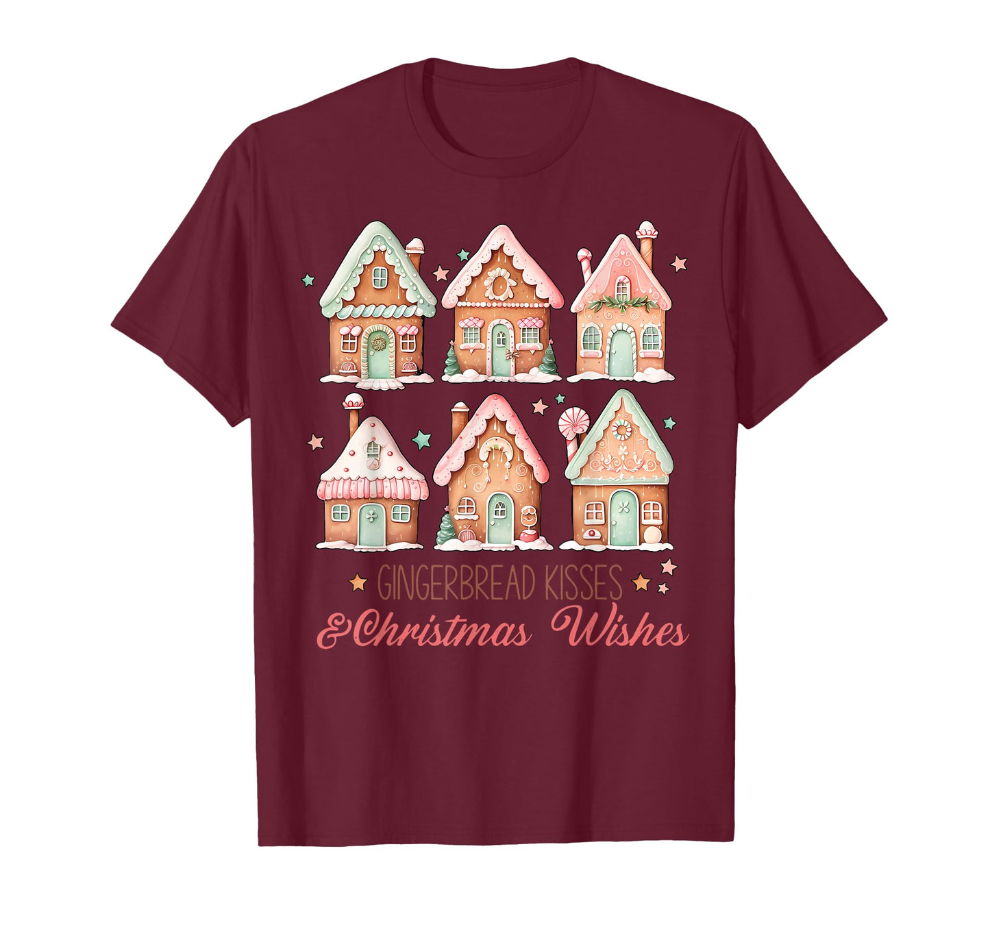 Gingerbread Kisses and Christmas Wishes Matching Family T-Shirt