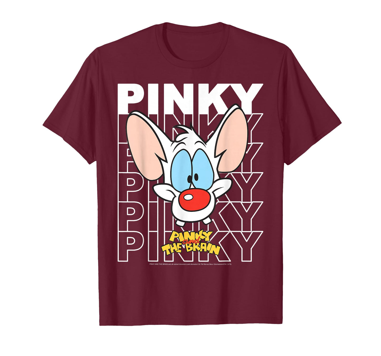 Pinky and The Brain Pinky Text Stack Big Face T-Shirt