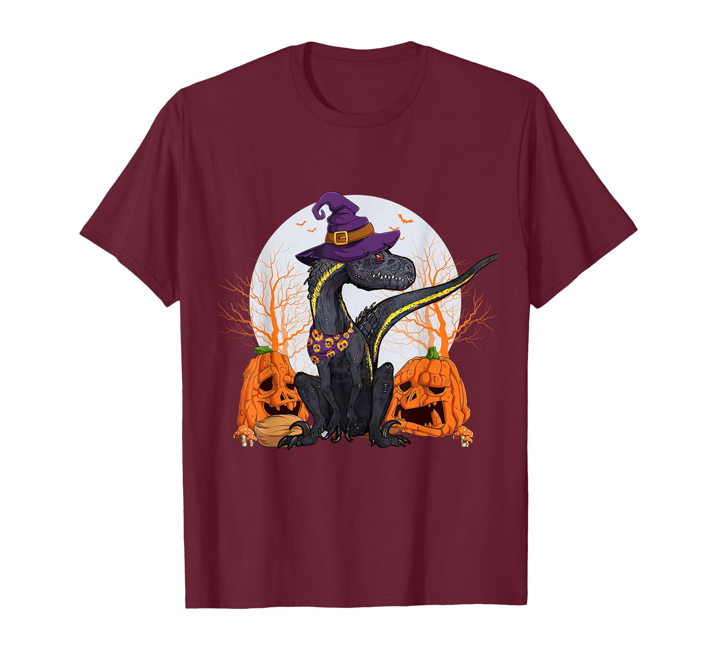 Indoraptor Halloween Cute Dinosaur and Pumpkin Funny Raptor T-Shirt