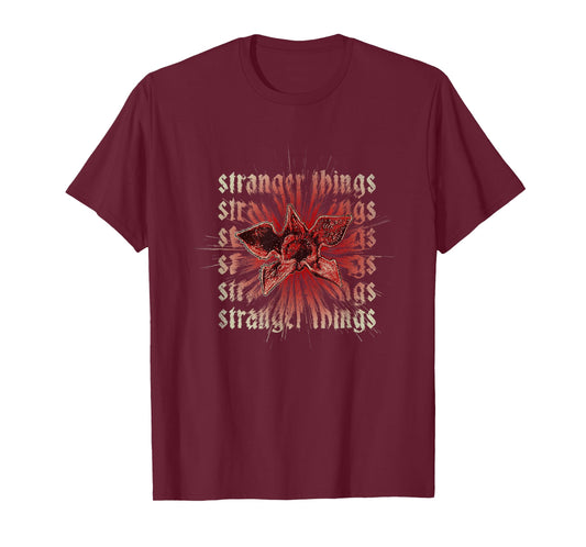 Stranger Things Demogorgon Vintage Red Burst Monster T-Shirt
