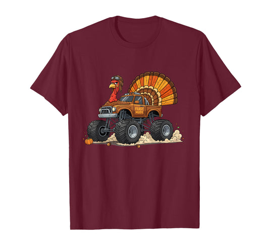 Thanksgiving Turkey Monster Truck Kids T-Shirt