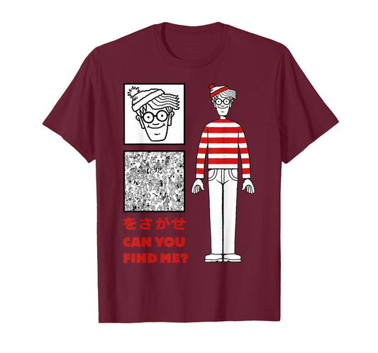 Where's Waldo Can You Find Me Kanji Poster Graphic T-Shirt T-Shirt