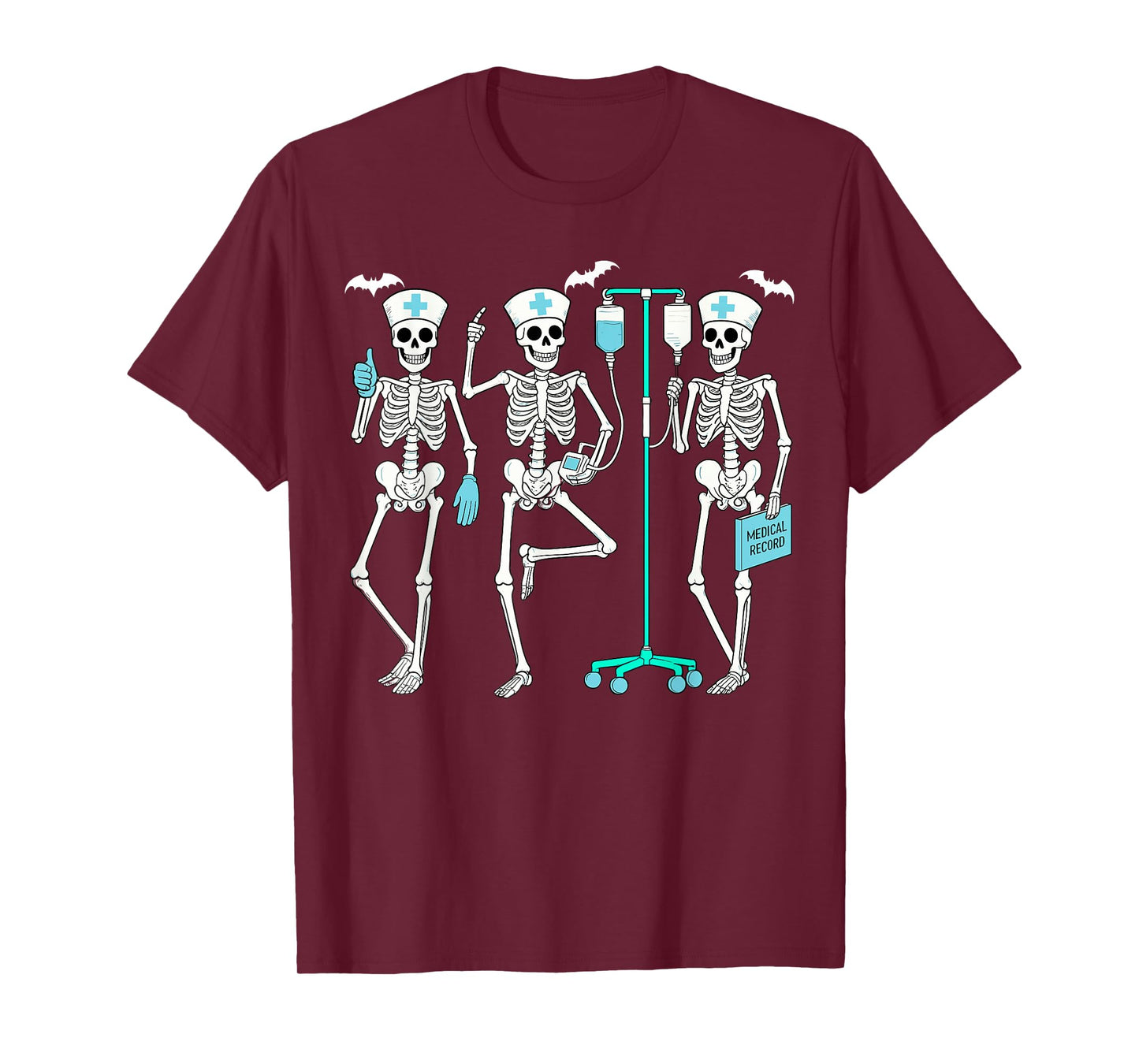 Nursing Halloween Skeleton Nurse Healthcare Spooky Nurse T-Shirt