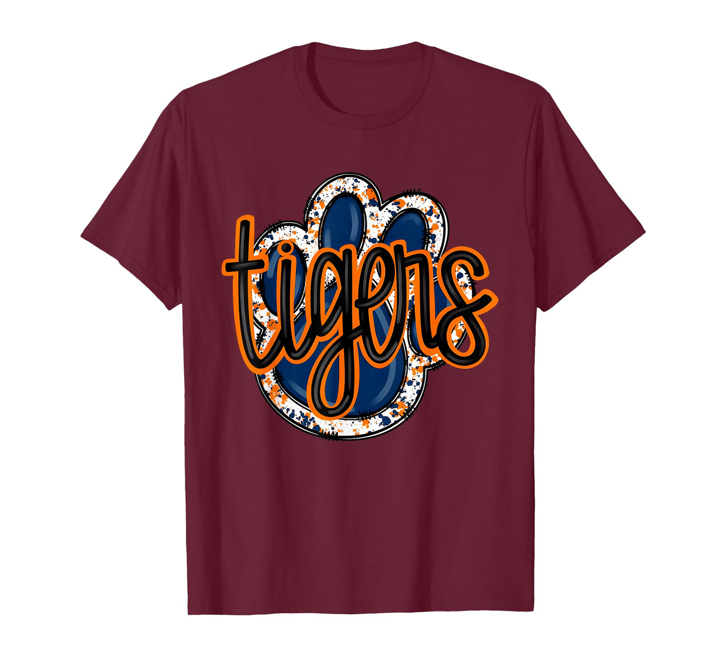 Tigers Paw Print Spirit Team Mascot Animal Pride T-Shirt