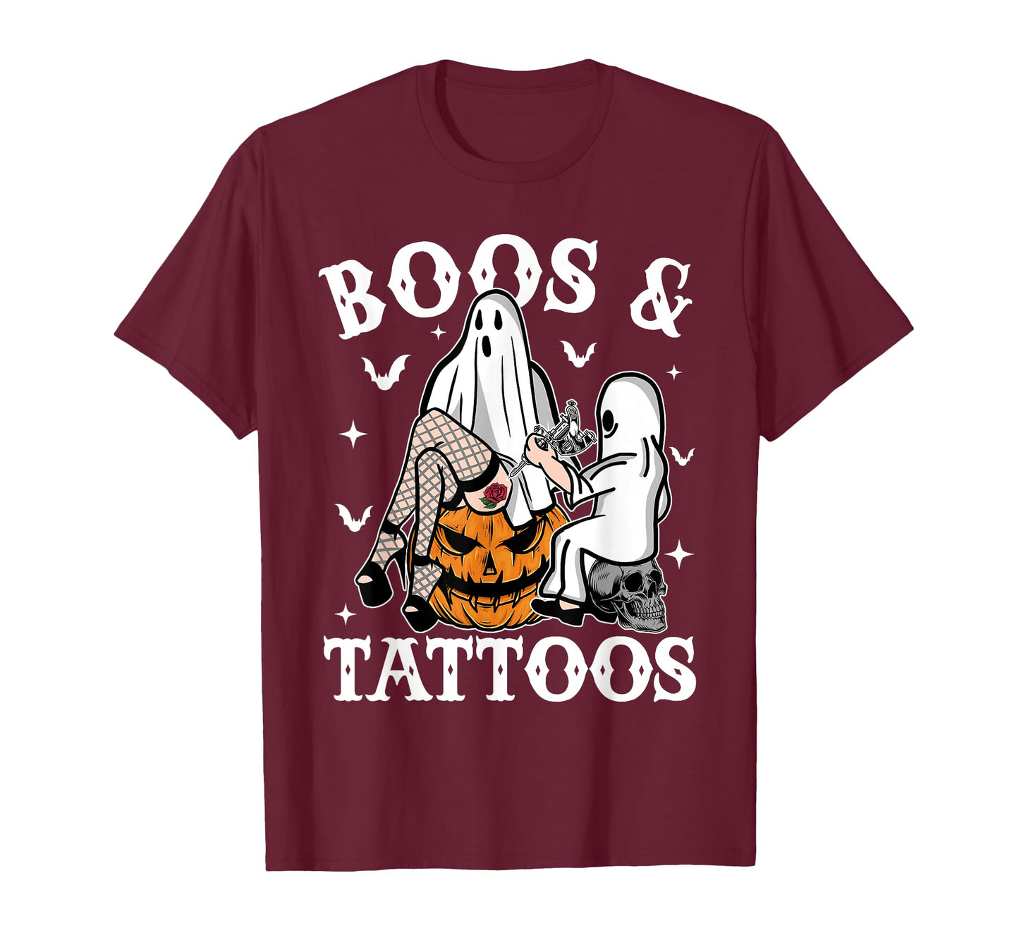 Ghosts Pumpkin Tattoo Artist Halloween Boos And Tattoos T-Shirt