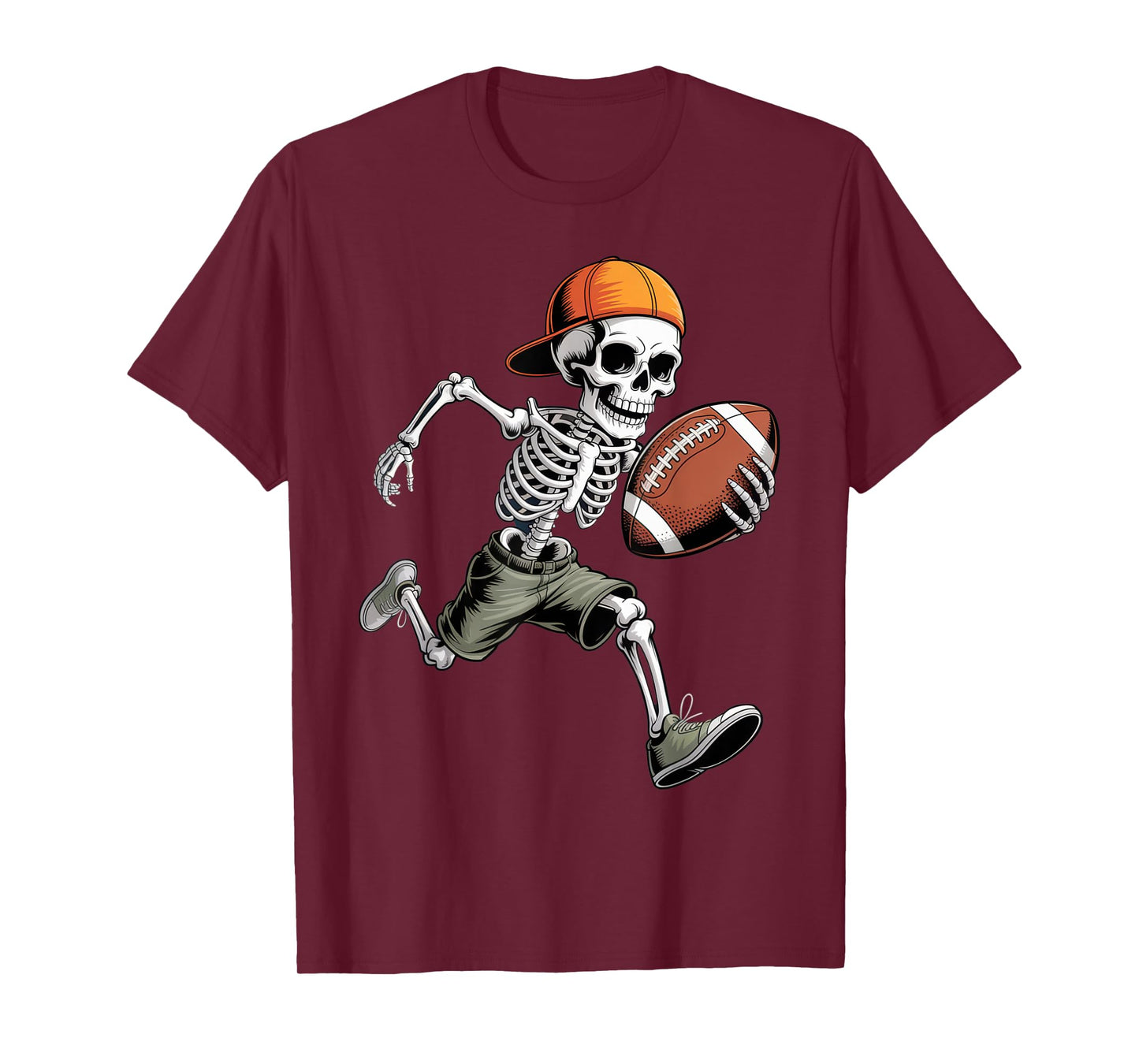 Skeleton Football Player Halloween Costume for Sport Fans T-Shirt