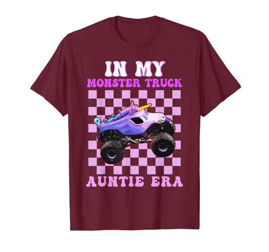 In My Monster Truck Auntie Era Funny Aunt Monster Truck T-Shirt