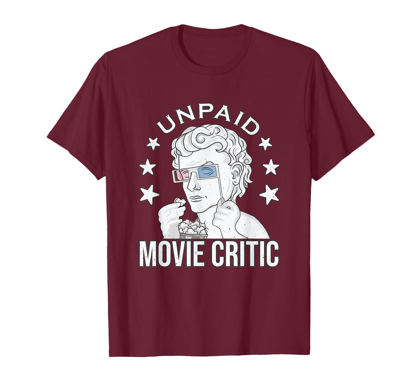 Unpaid Movie Critic white vintage Movie lover Movie quote T-Shirt