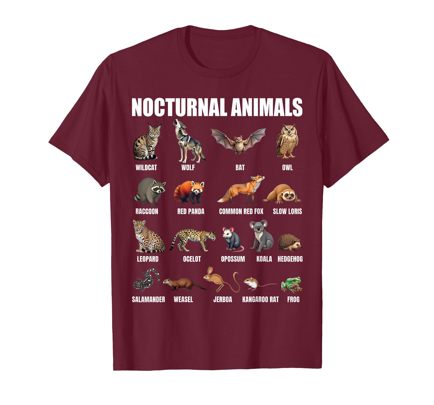 Nocturnal Animals Educational Wildlife Science Nature Lover T-Shirt
