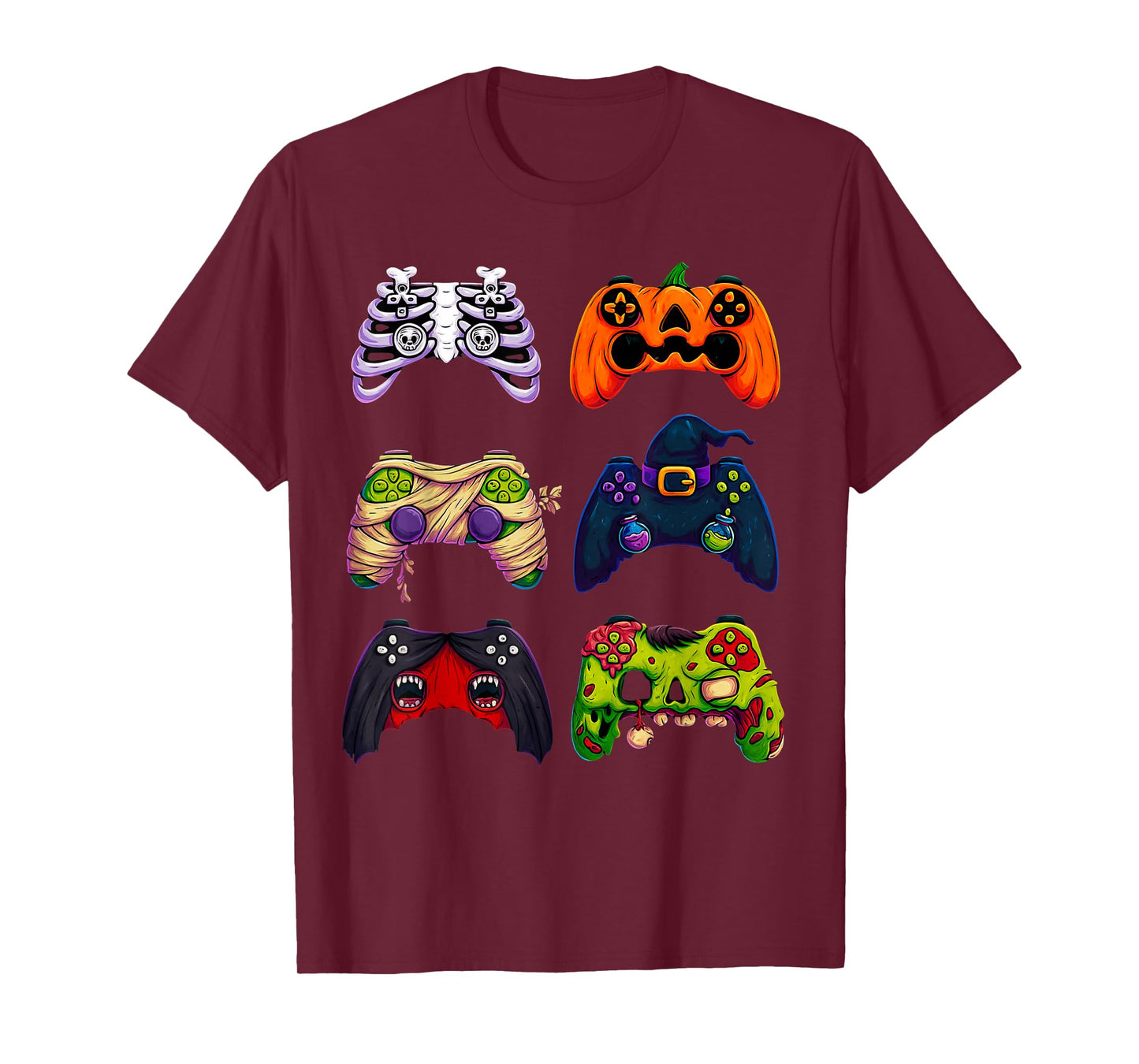 Halloween Skeleton Zombie Gaming Controllers T-Shirt