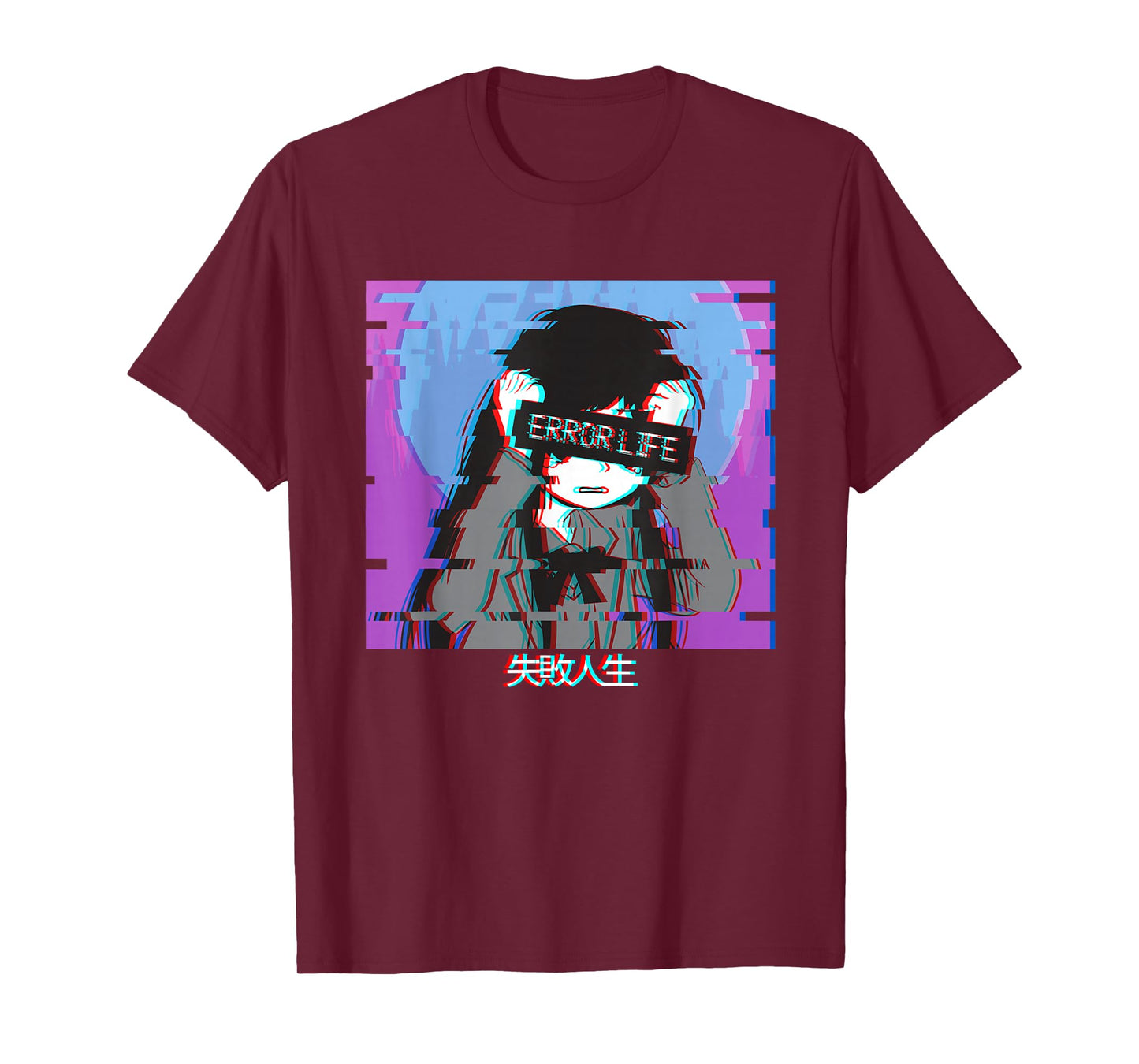 Error Life Sad Anime Girl Japanese Vaporwave Aesthetic Lofi T-Shirt