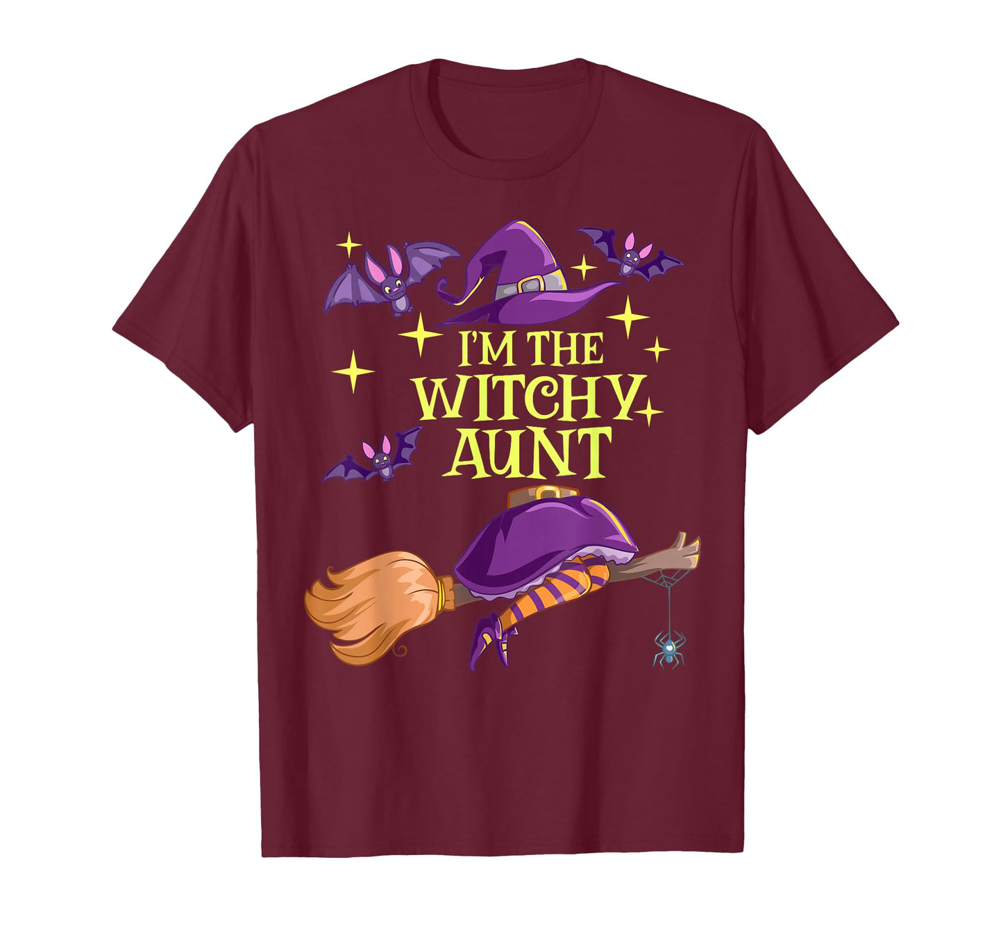 Halloween Wicca Auntie Witch Hat Funny I'm The Witchy Aunt T-Shirt