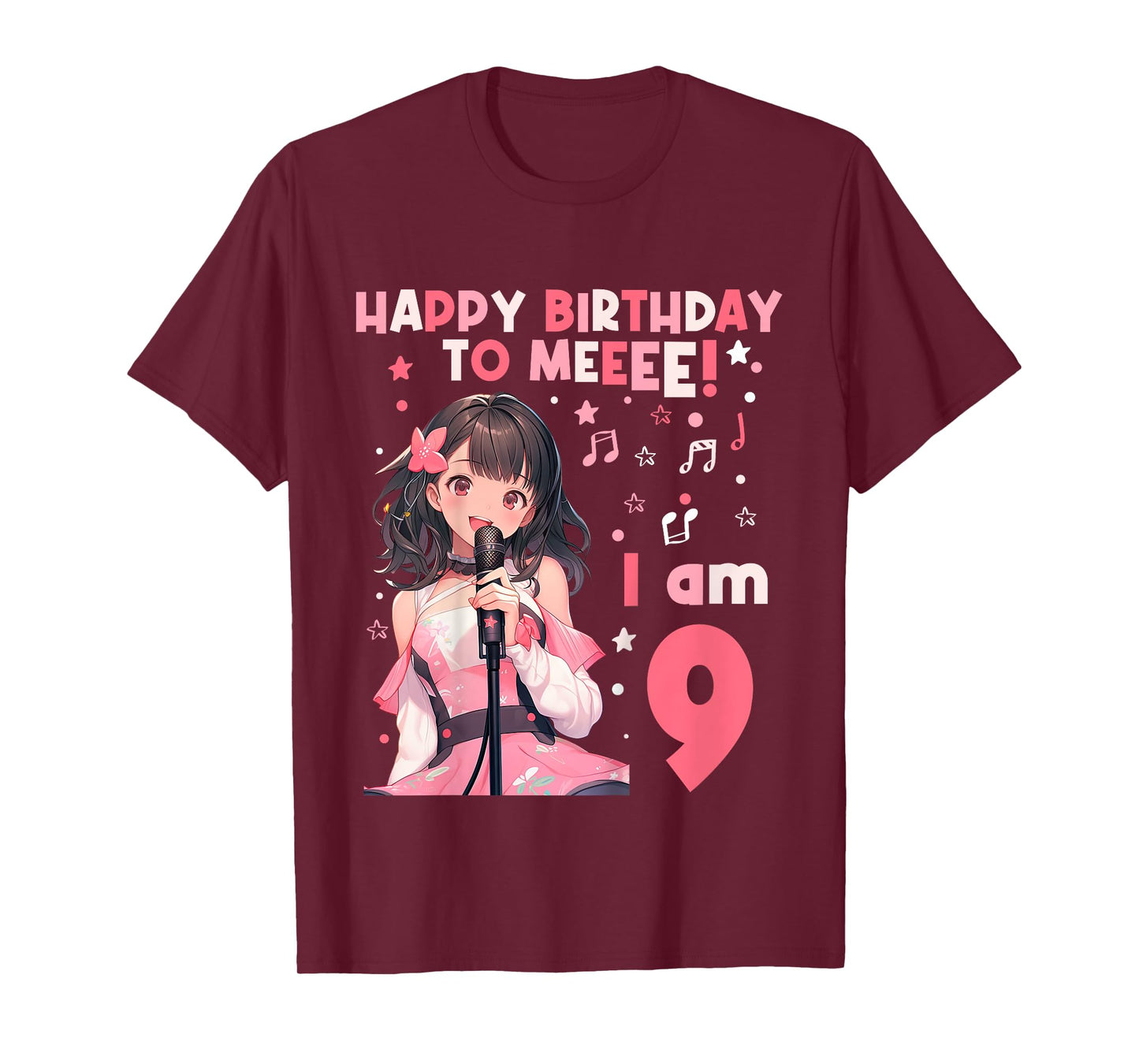 9 years old 9th birthday for Girl Anime 9 Birthday T-Shirt
