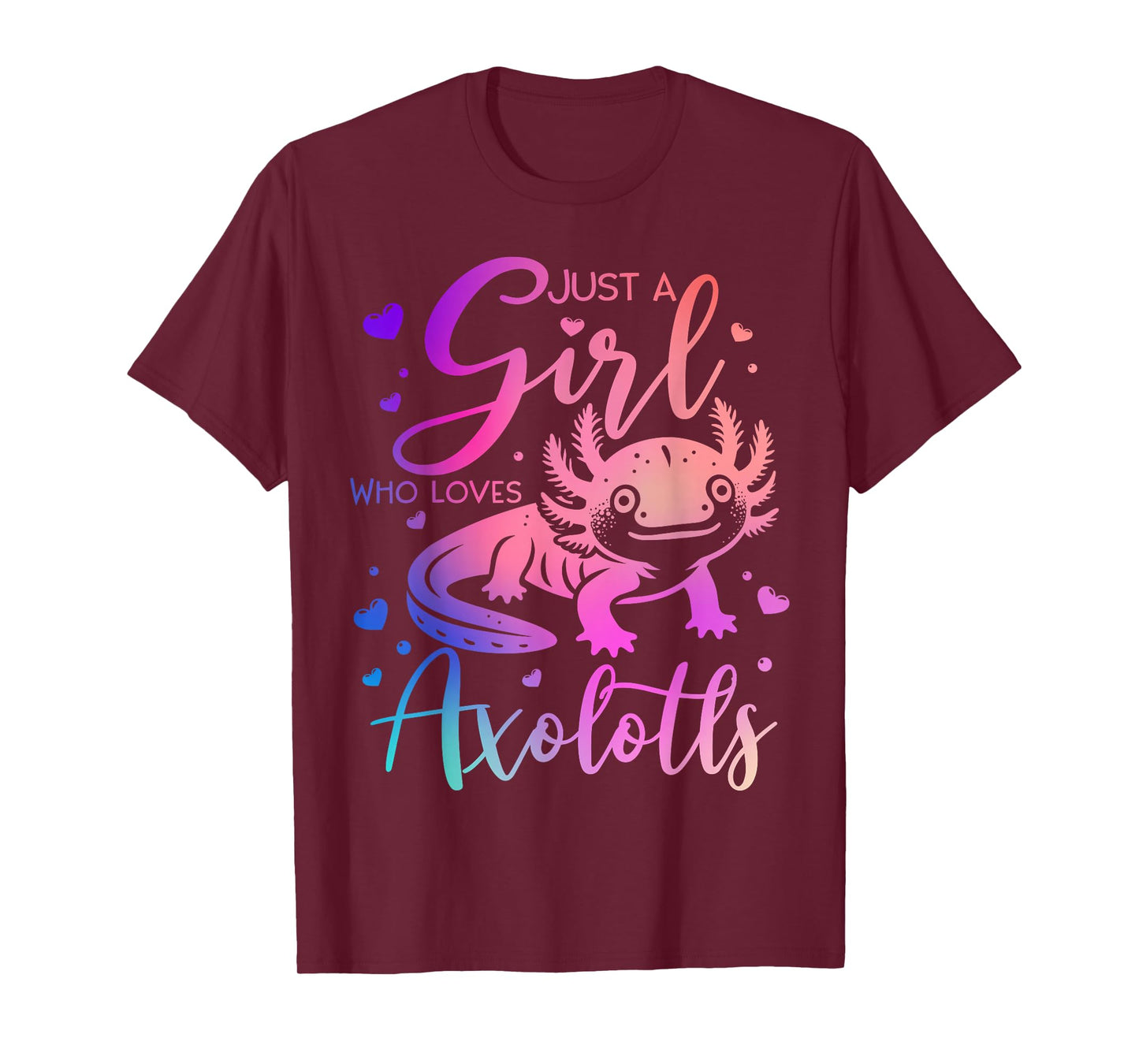 Just a Girl Who Loves Axolotls Cute Axolotl Kawaii Kids T-Shirt