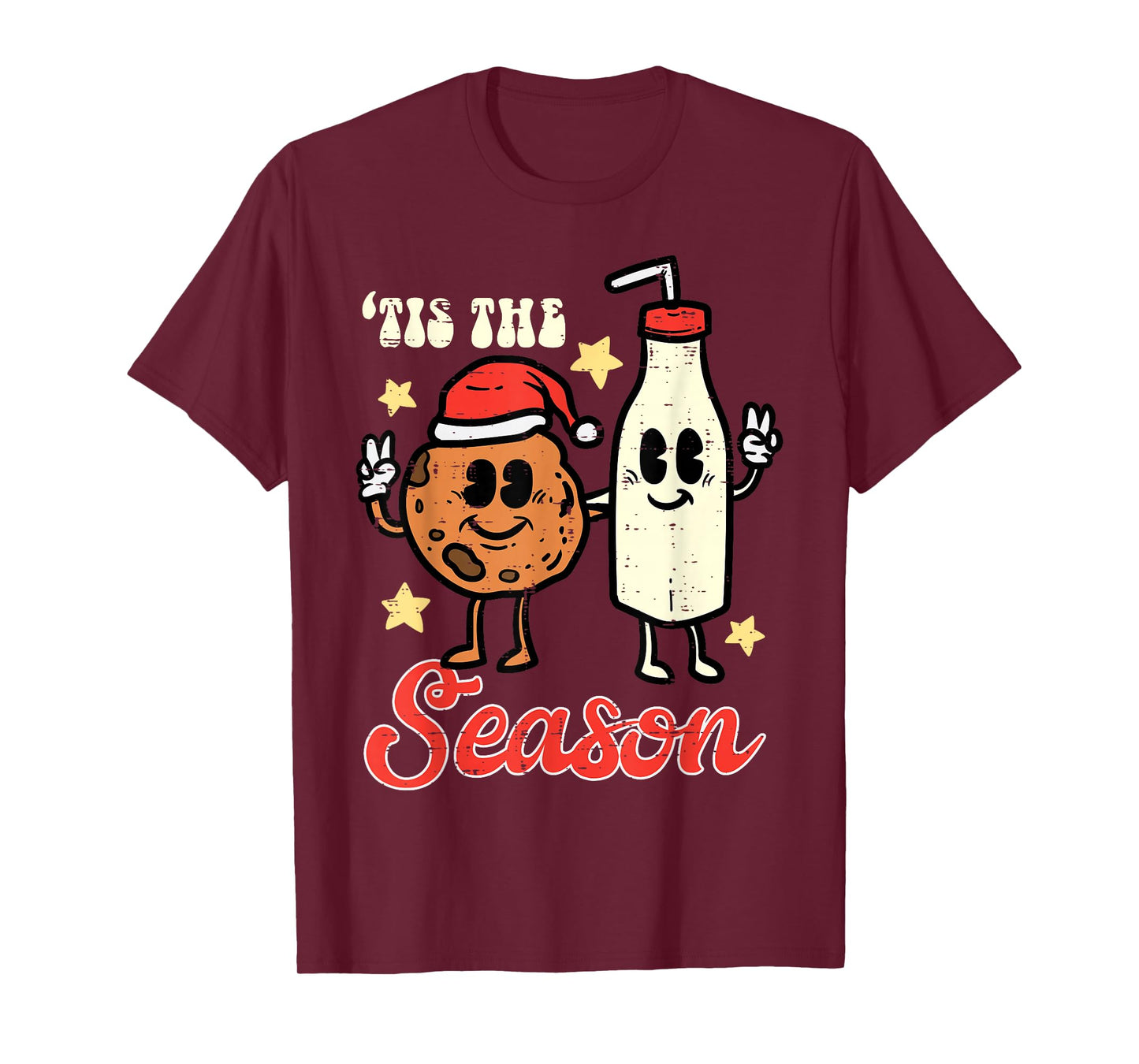 Tis The Season Cookie Milk Christmas Xmas Men Women Kids T-Shirt
