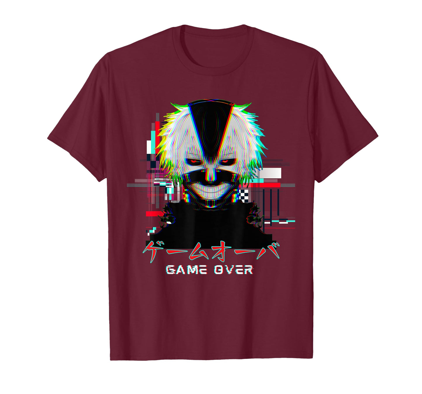 Japanese Vaporwave Anime Boy Game Over Glitch Aesthetic T-Shirt