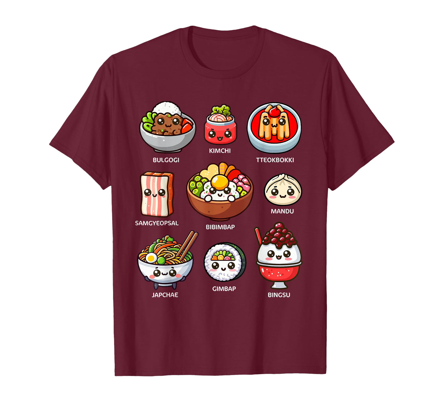 Cute Korean Food Bulgogi Bibimbap Korea Lover Kawaii T-Shirt