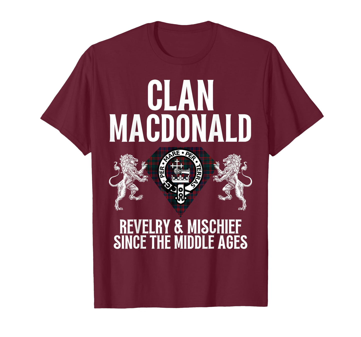 MacDonald Clan Scottish Name Coat Of Arms Tartan Family T-Shirt