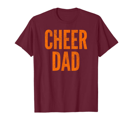 Cheer Dad Orange and Black Cheerleading Matching Parents T-Shirt