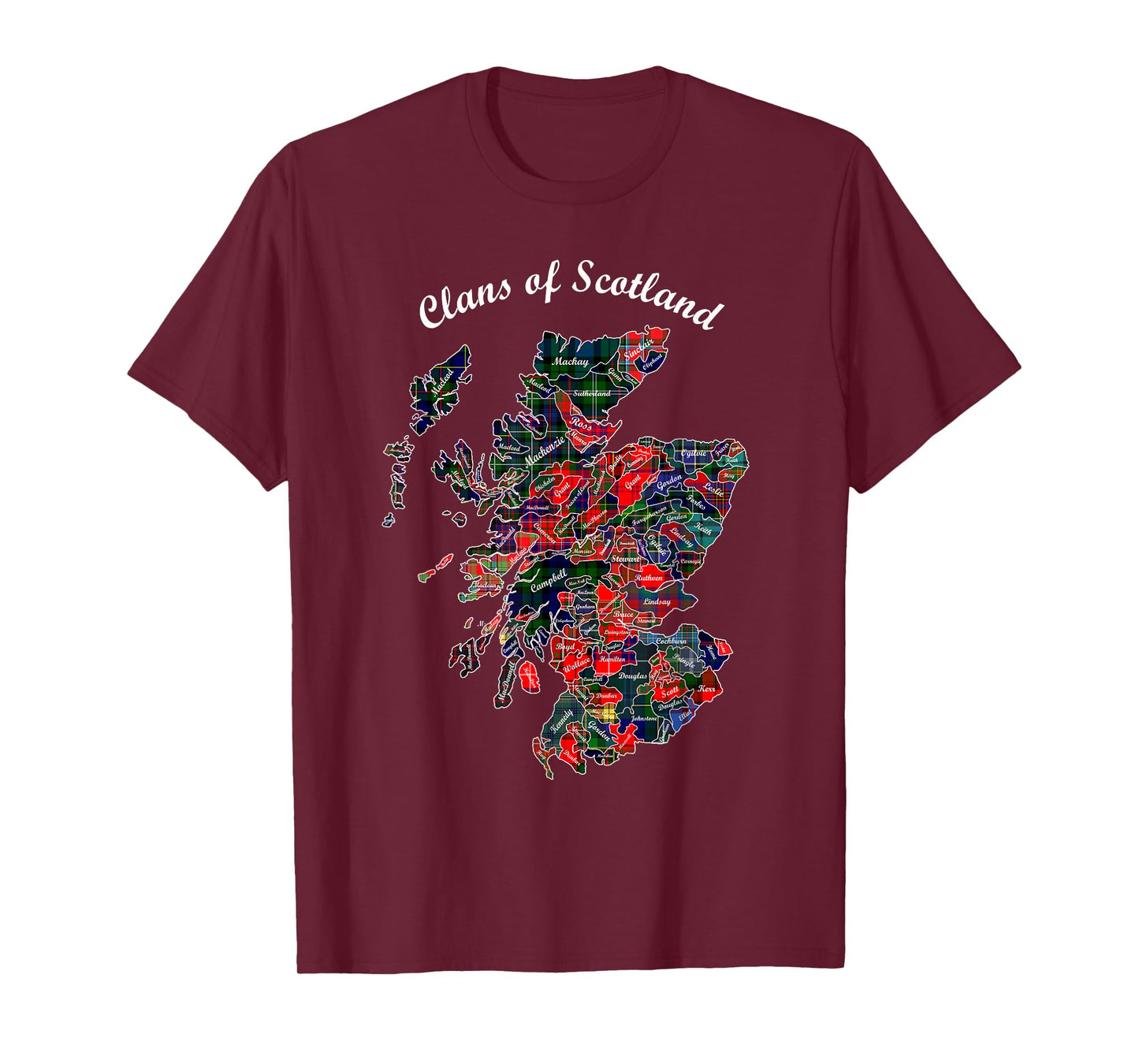Clans of Scotland Map t-shirt T-Shirt
