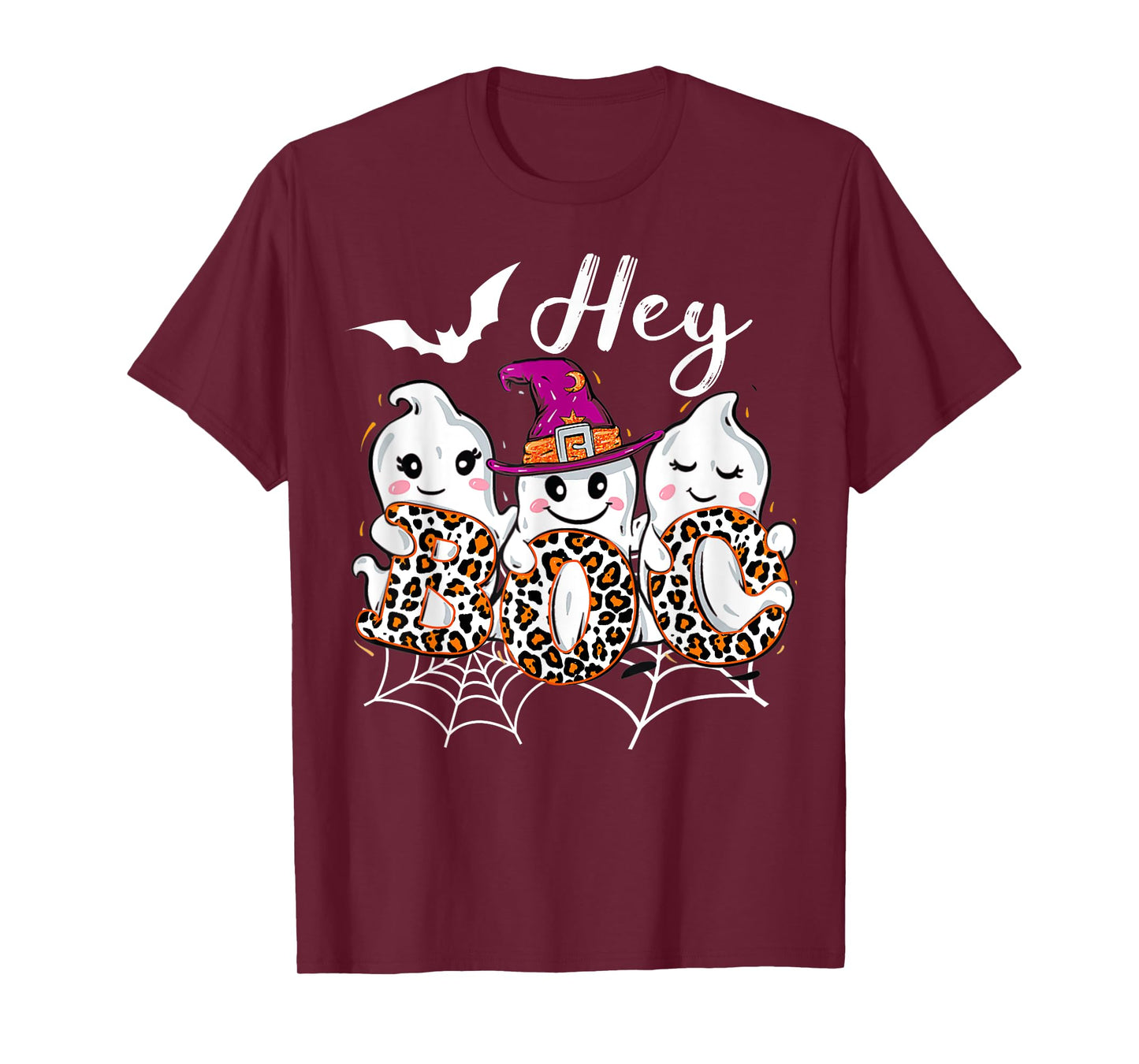 Hey Boo Cute Halloween Ghost Witch Trendy Halloween T-Shirt
