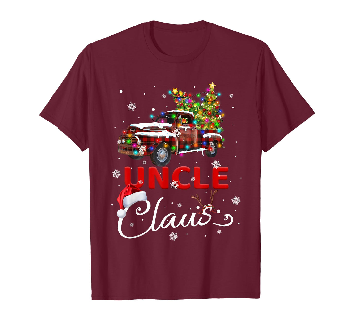 Uncle Claus Truck Santa Christmas Family Santa Men Women T-Shirt