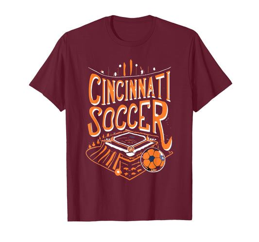 Cincinnati Soccer Cincy Futbol Cool 'NATI Skyline T-Shirt